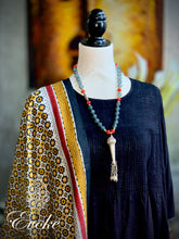 Frosted Gray Necklace with Afghani Silver Pendant