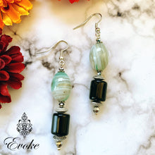 Green Banded Agate Necklace with Silver Amulet Pendant