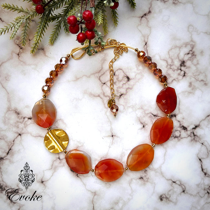 Carnelian Disc Necklace