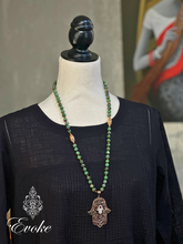 Hamsa Pendant with Ruby Zoisite Necklace