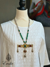 Turkmen Pendant with Carnelian & Green Onyx and Green Agate Necklace