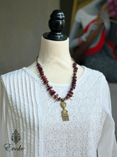 Cherry Red Chrysocolla Necklace with African Goddess Pendant