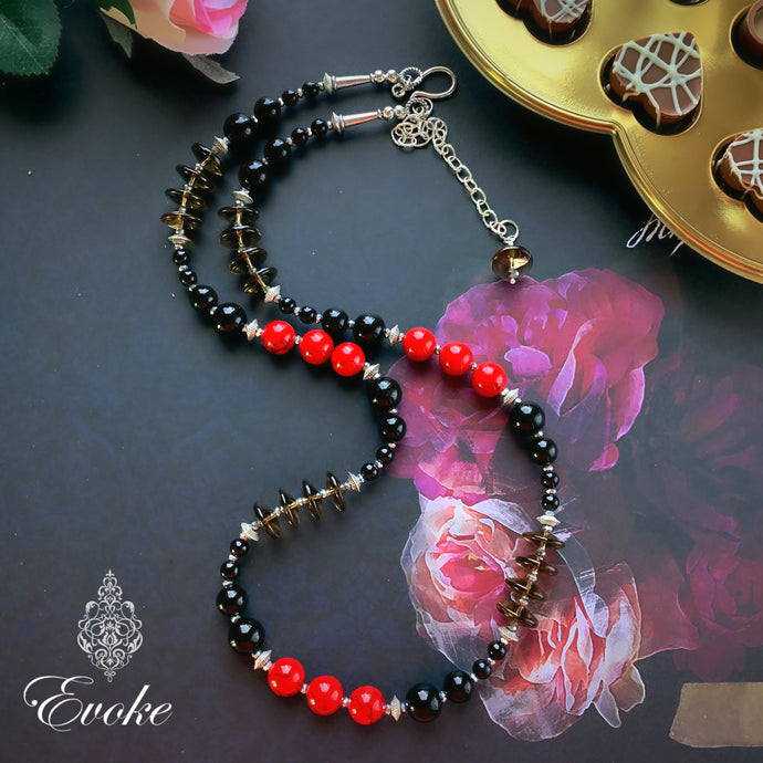 Red and Black Long Necklace