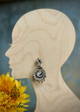Silver and Kundan Flower Drop Earrings