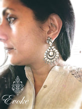 Silver and Kundan Flower Drop Earrings - Evoke by Suhita