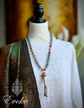 Frosted Gray Necklace with Afghani Silver Pendant