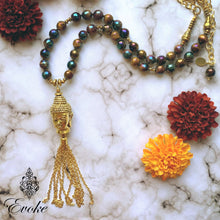 Rainbow Plated Tigers Eye Necklace with Buddha Pendant