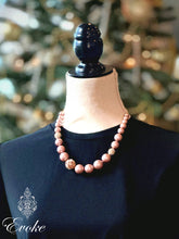Pink Shell Pearl and Gold Necklace