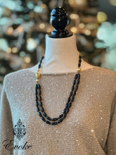 Black Agate and Gold Necklace
